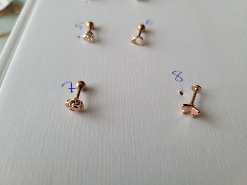 paslanmaz çelik rose çivi piercing küpe - Görsel 4