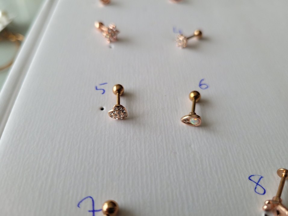 paslanmaz çelik rose çivi piercing küpe - Görsel 3