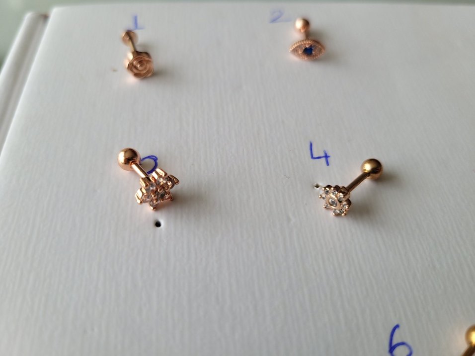 paslanmaz çelik rose çivi piercing küpe - Görsel 2