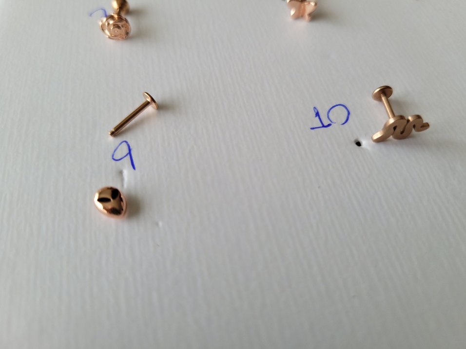 paslanmaz çelik rose çivi piercing küpe - Görsel 5