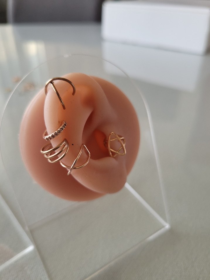 rose sıkıştırmalı earcuff küpe - Görsel 2