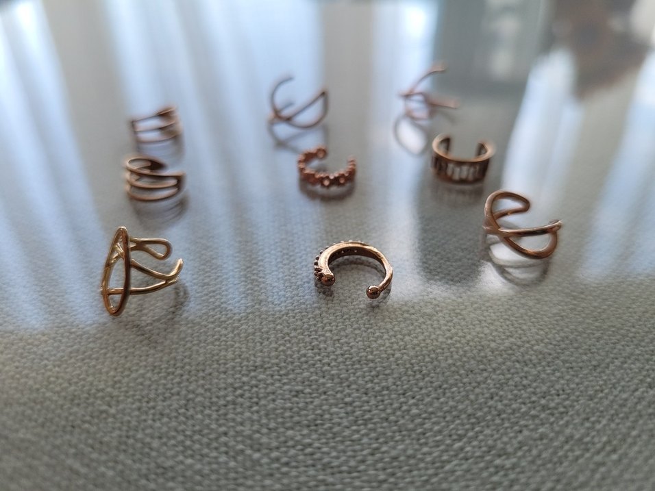 rose sıkıştırmalı earcuff küpe - Görsel 5