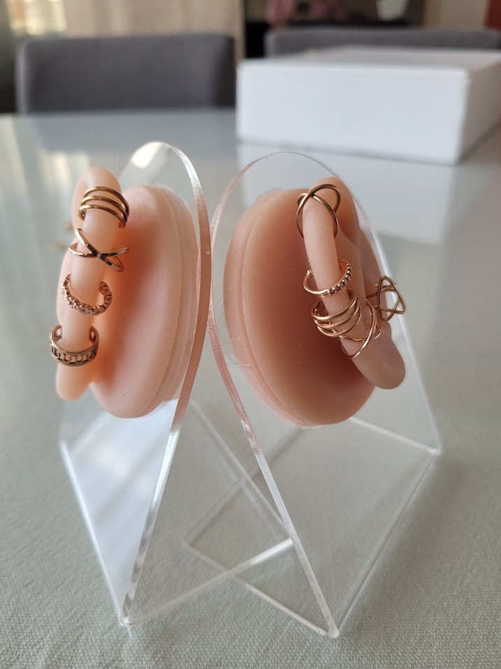 rose sıkıştırmalı earcuff küpe - Görsel 3