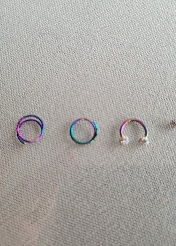 Renkli Kadın Piercing Seti Işıltılı Taşlı - Görsel 3