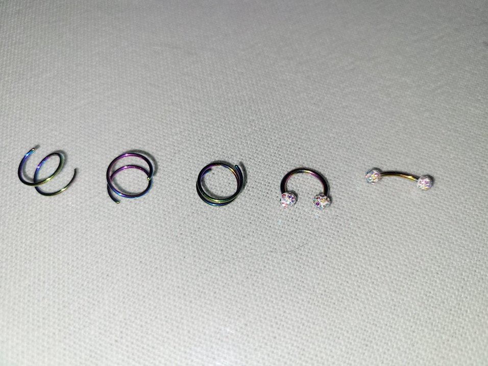 Renkli Kadın Piercing Seti Işıltılı Taşlı - Görsel 4