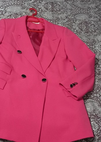 Diğer Pembe Düğmeli Kadın Blazer Ceket