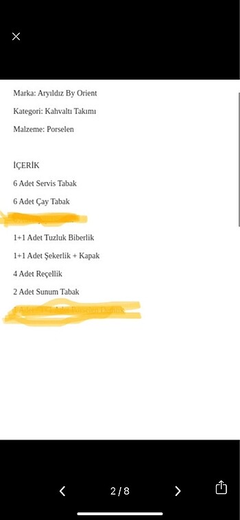 Beden çeşitli Renk Kahvaltı takımı 6 kişilik