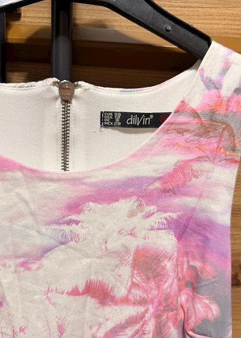 Pastel Renkli Batik Desenli Bohem elbise - Görsel 3