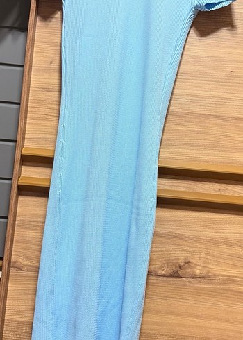 Mavi Örme Kadın Uzun Elbise - Görsel 2