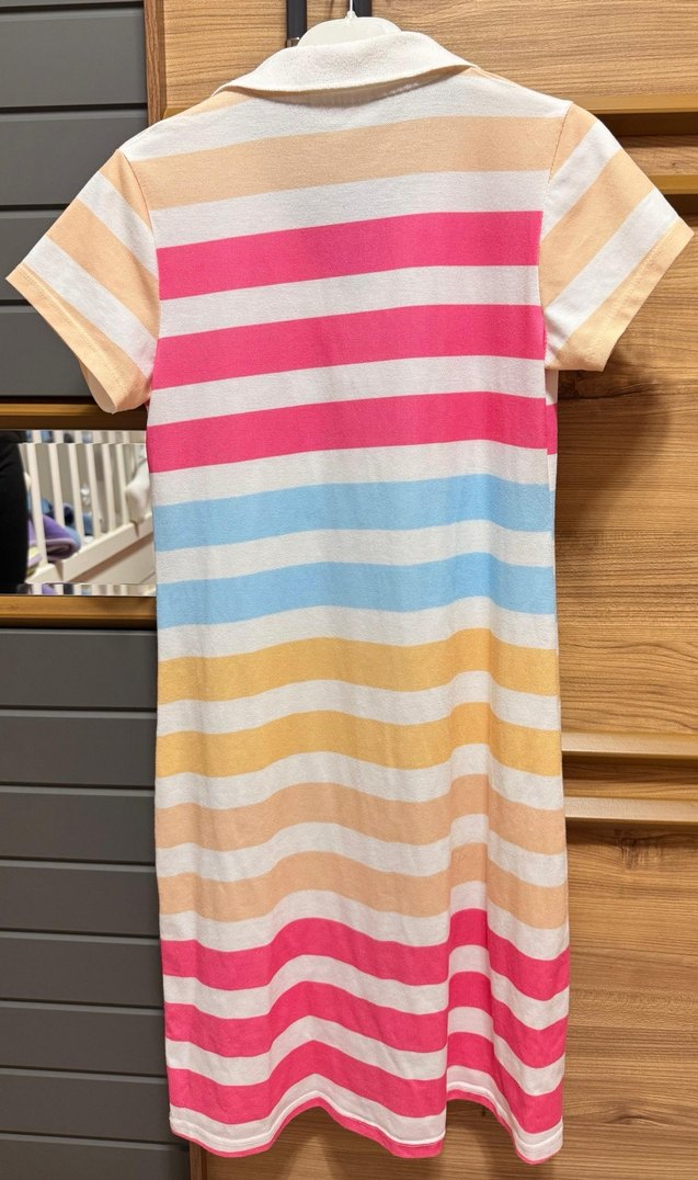 Renkli Çizgili Kadın Midi Elbise - Görsel 2