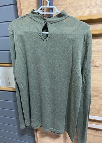 Yeşil Kadın Triko Uzun Kollu Sweatshirt - Görsel 2