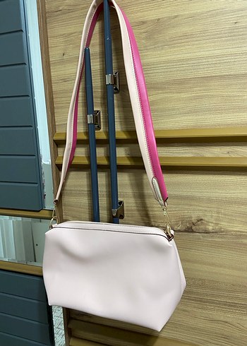 Pembe Deri Kadın Omuz Çantası - Görsel 2