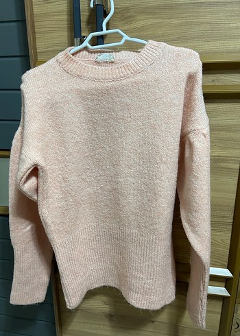 Somon Renkli Örgü Kadın Kazak - Görsel 2