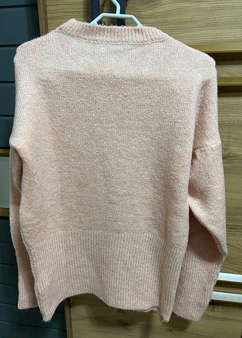 Somon Renkli Örgü Kadın Kazak - Görsel 3