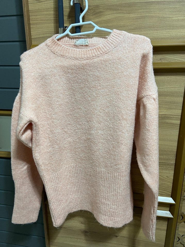 Somon Renkli Örgü Kadın Kazak - Görsel 2