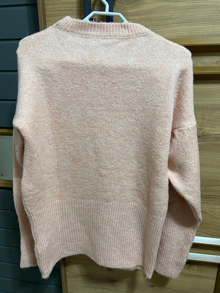 Somon Renkli Örgü Kadın Kazak - Görsel 3