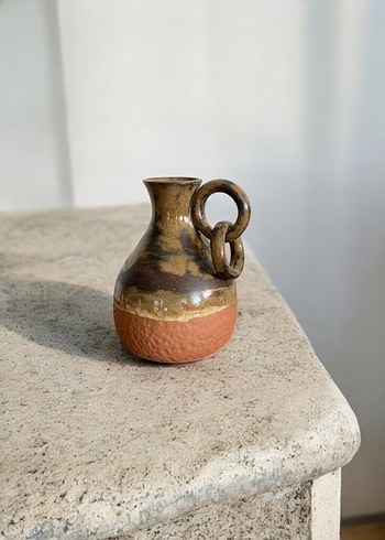 Kahverengi Seramik Kulplu Obje - Görsel 2