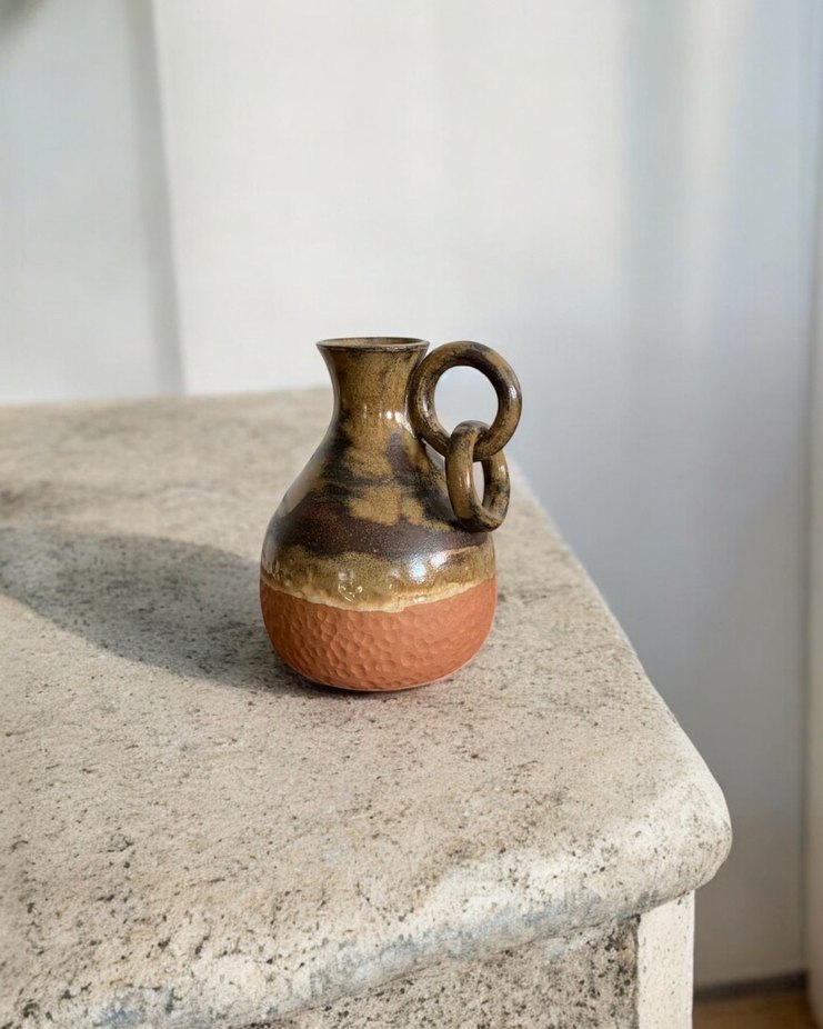 Kahverengi Seramik Kulplu Obje - Görsel 2