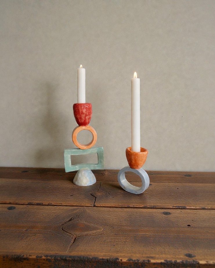 Renkli Geometrik Mumluk Seti - Görsel 2