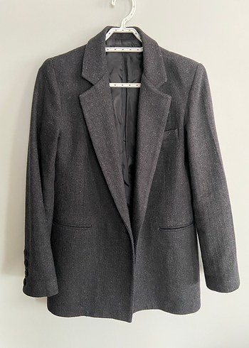 Gri Düğmeli Kadın Blazer Ceket - Görsel 2