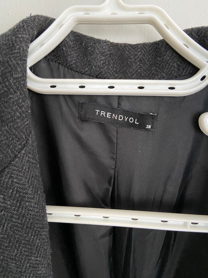 Gri Düğmeli Kadın Blazer Ceket - Görsel 5