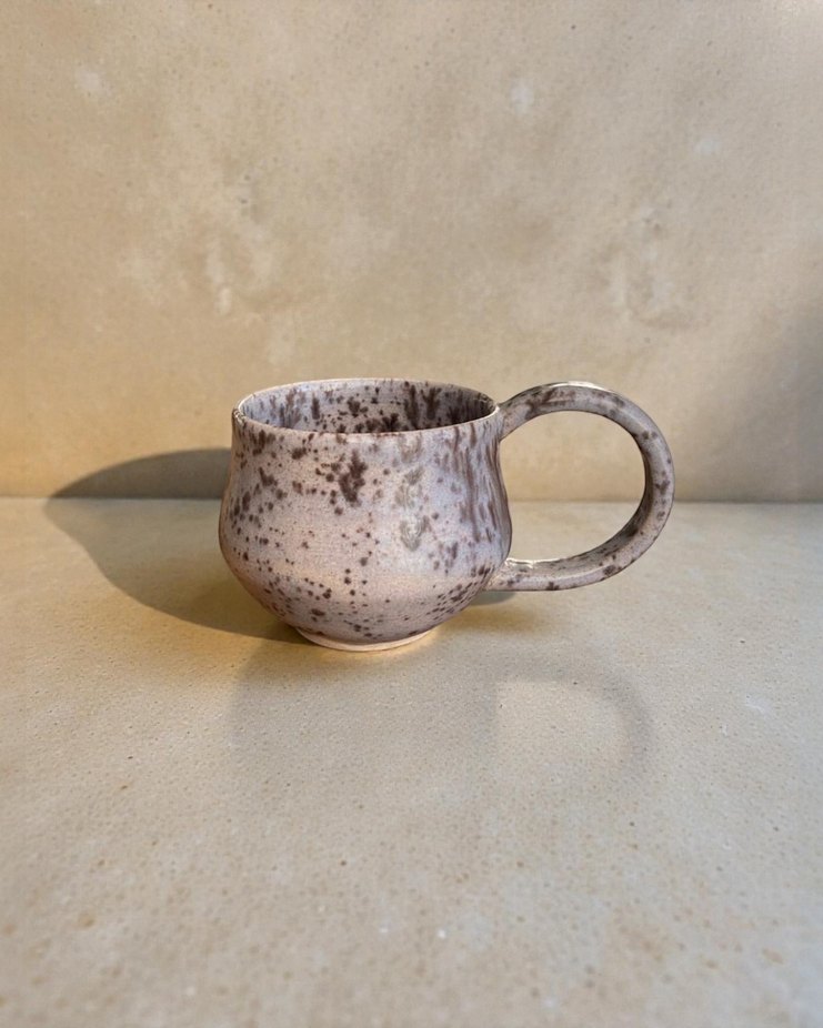 Bej Gri Desenli Seramik Kupa - Görsel 2