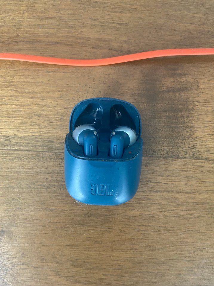 Mavi JBL Kablosuz Kulaklık ve Şarj Kablosu - Görsel 2