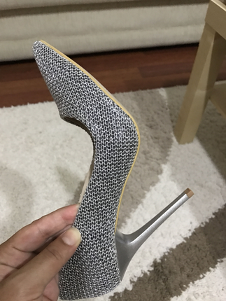 Shoe Tek Gümüş stiletto