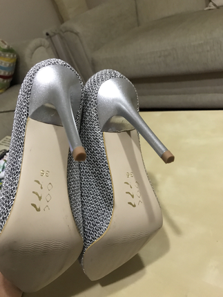 36 Beden Gümüş stiletto