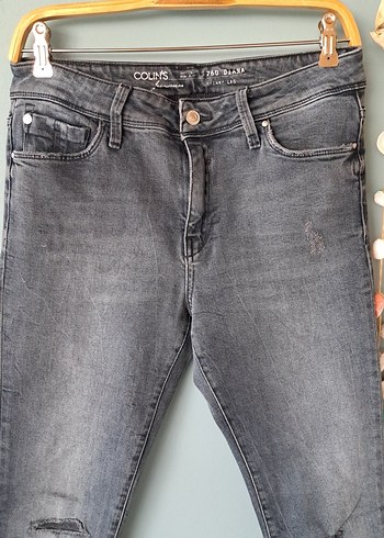 28 Beden Gri Kadın Denim Pantolon