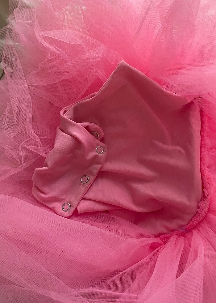 Çocuk tütülü pembe abiye - Görsel 5