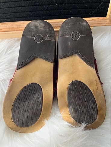 Bebbini hakiki deri bordo babet - Görsel 6