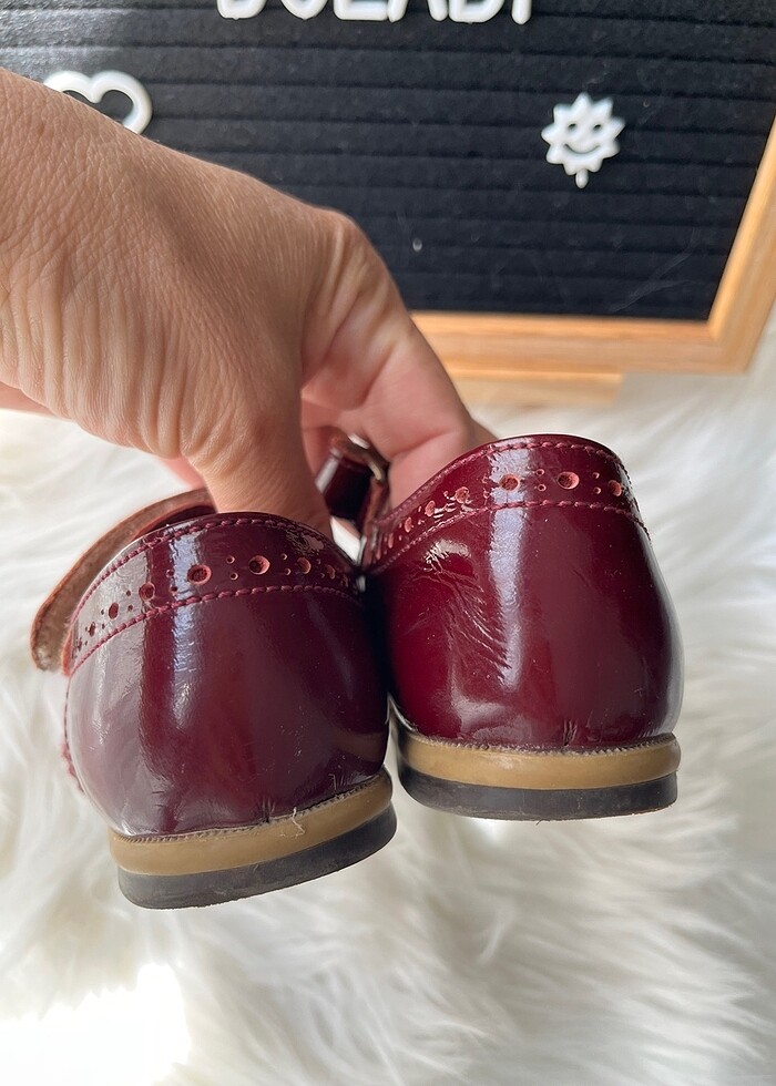 Bebbini hakiki deri bordo babet - Görsel 4