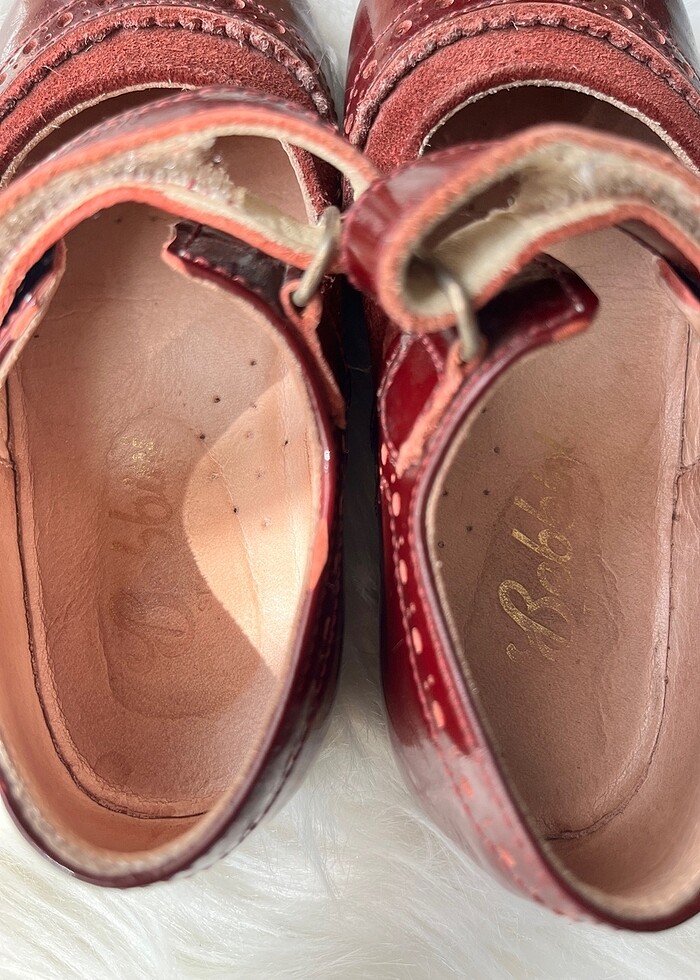 Bebbini hakiki deri bordo babet - Görsel 5