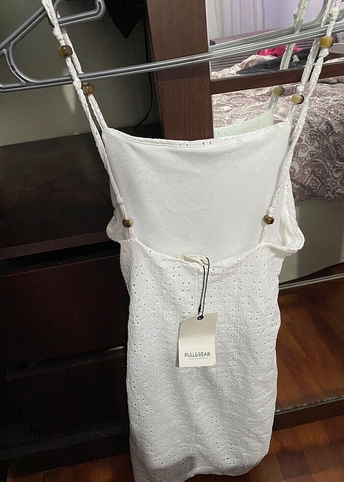 Beyaz mini elbise - Görsel 2