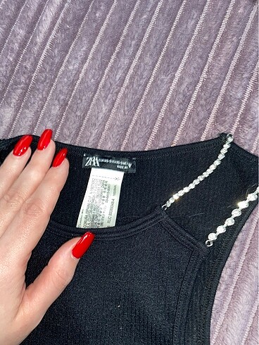 Zara taşlı body - Görsel 3