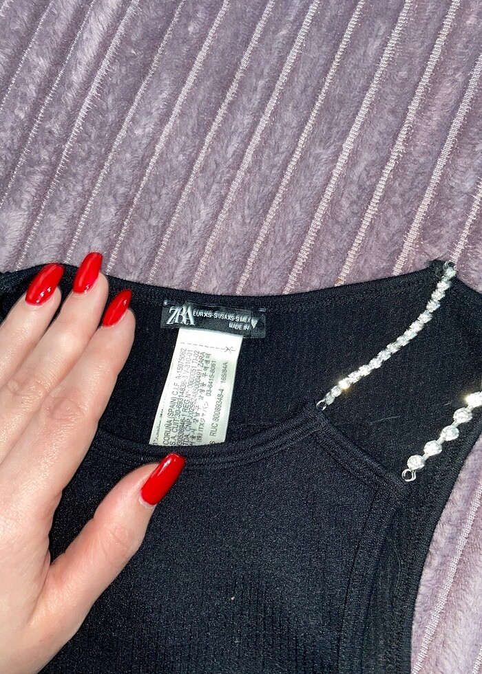 Zara taşlı body - Görsel 3
