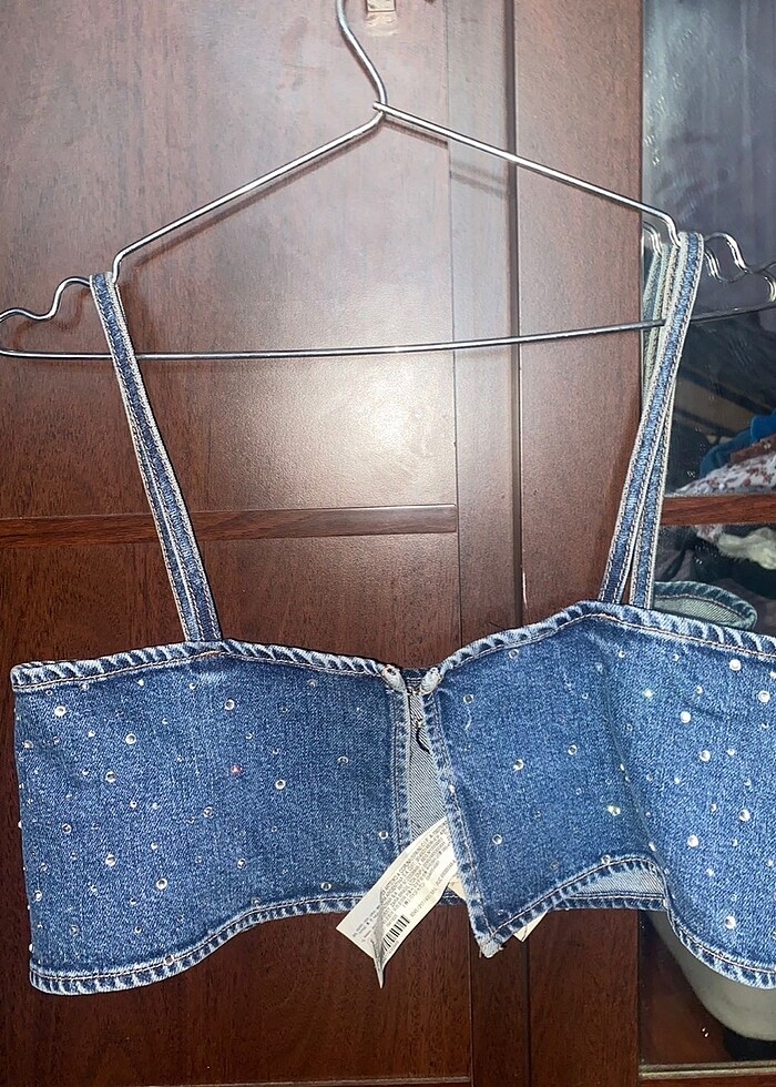 Zara taşlı crop - Görsel 2