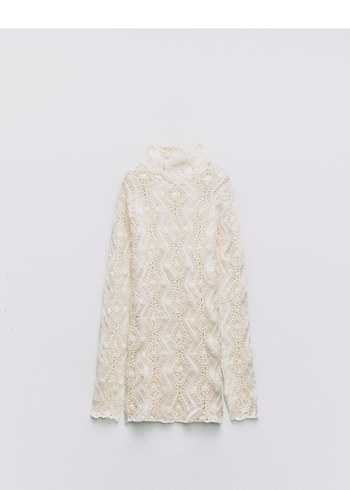 xs Beden Zara Limited Edition Dantel Örgü Elbise