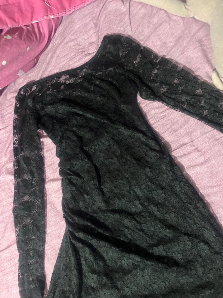 Siyah Dantelli şık elbise - Görsel 2