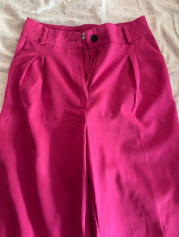 Pembe kumaş pantolon - Görsel 3