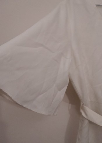 Beyaz Midi Kısa Kollu Kadın Elbise - Görsel 3