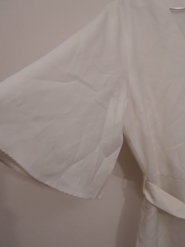 Beyaz Midi Kısa Kollu Kadın Elbise - Görsel 3