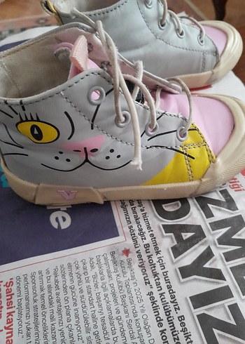 Pembe Baskılı Kız Çocuk Spor Ayakkabı Velcro - Görsel 2