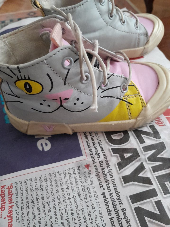 Pembe Baskılı Kız Çocuk Spor Ayakkabı Velcro - Görsel 2