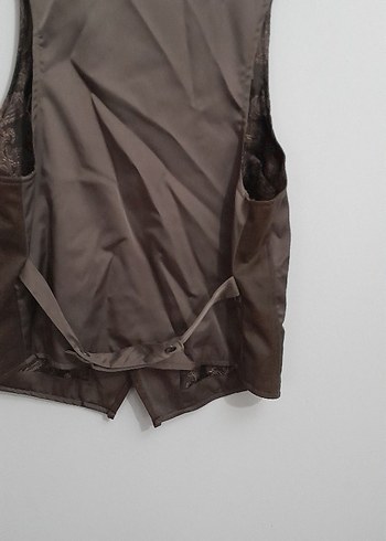 Düğmeli Kahverengi Erkek Yelek - Görsel 2