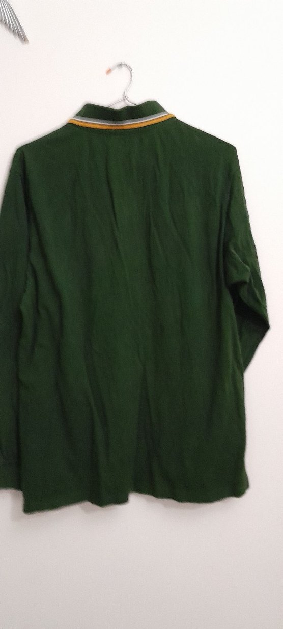 Erkek Yeşil Uzun Kollu Süet Polo Tişört - Görsel 2