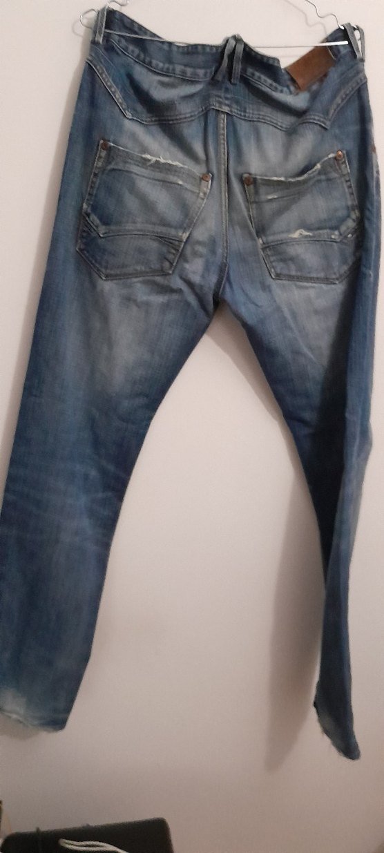 Lacivert Gri Bol Kesim Erkek Kot Pantolon 32 34hılfıger marka - Görsel 2