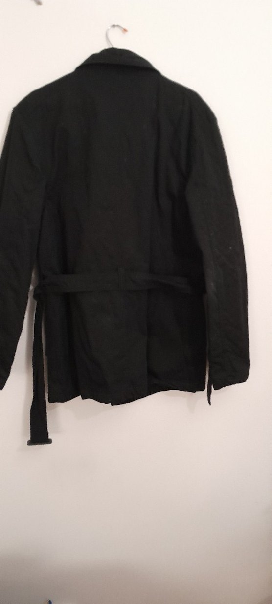 Siyah Düğmeli Erkek Midi trençkot - Görsel 2