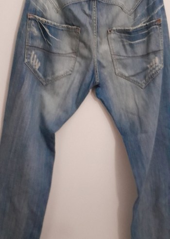 Erkek Gri Mavi Düğmeli Bol Kesim Denim 31 35  catah denım - Görsel 2